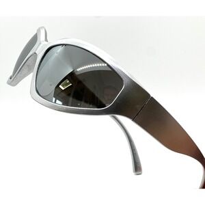 Silver Sunglasses‎ Shield Y2K Sporty Rave Party Futuristic Luxury Light Weight